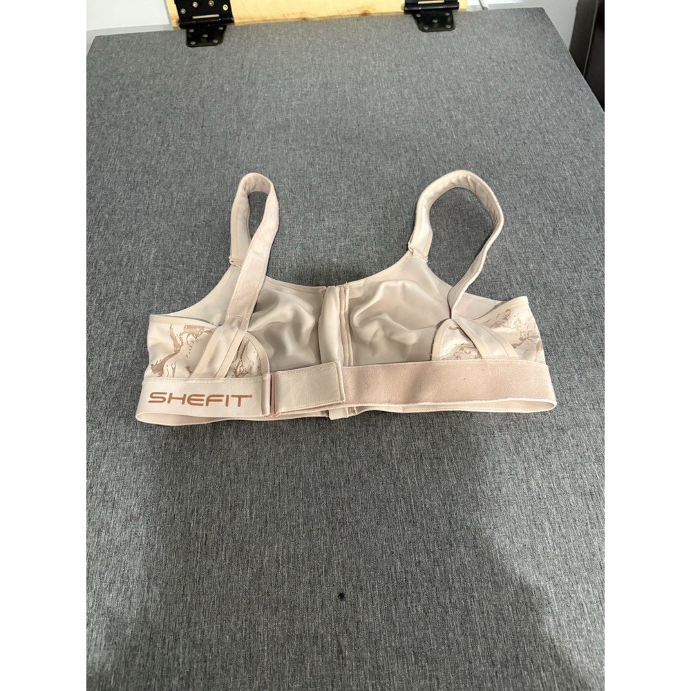 SHEFIT Flex Sports Bra 1Luxe Peach Marble Medium Impact Zip Front Adjustable - Picture 3 of 5